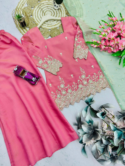 Rose & Sage Heavy Shimmer Silk Suit Set