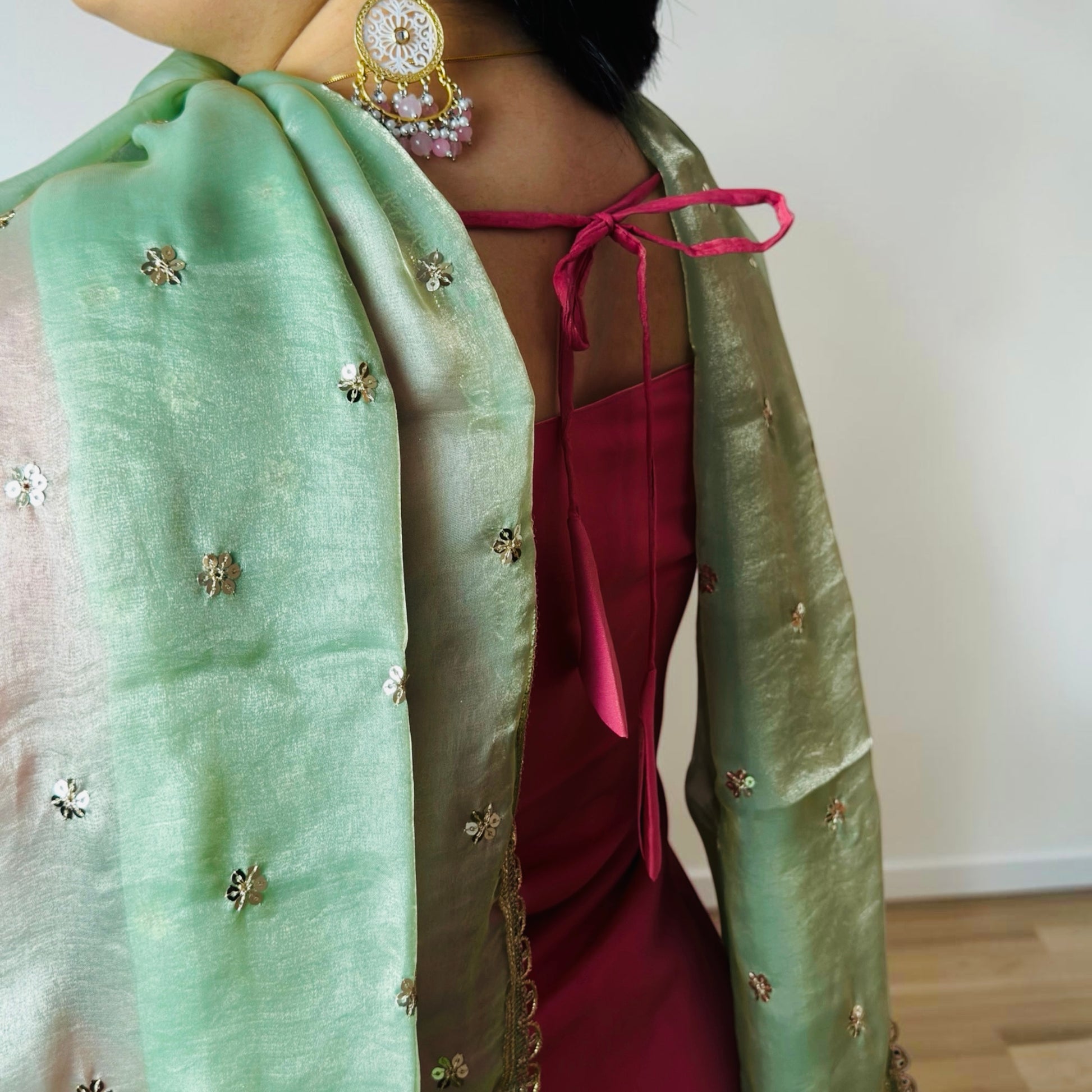 Rose & Sage Heavy Shimmer Silk Suit Set