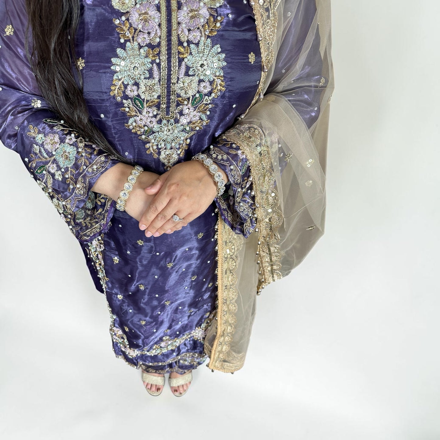Phoolwari Pakistani Dress with Pant Palazzo – Variant 1