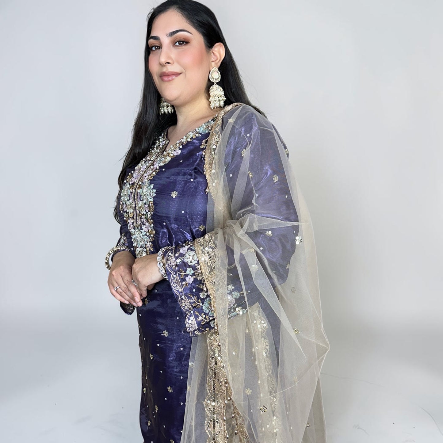 Phoolwari Pakistani Dress with Pant Palazzo – Variant 1