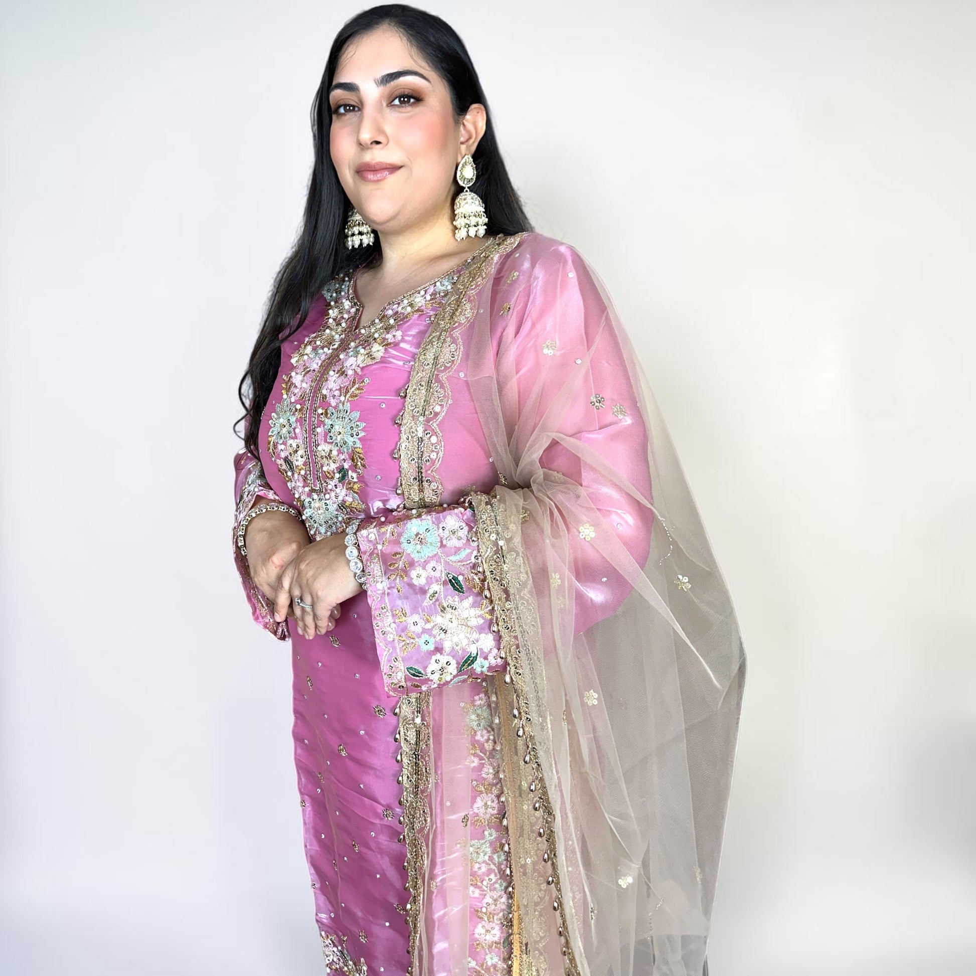 Phoolwari Pakistani Dress with Pant Palazzo – Variant 2