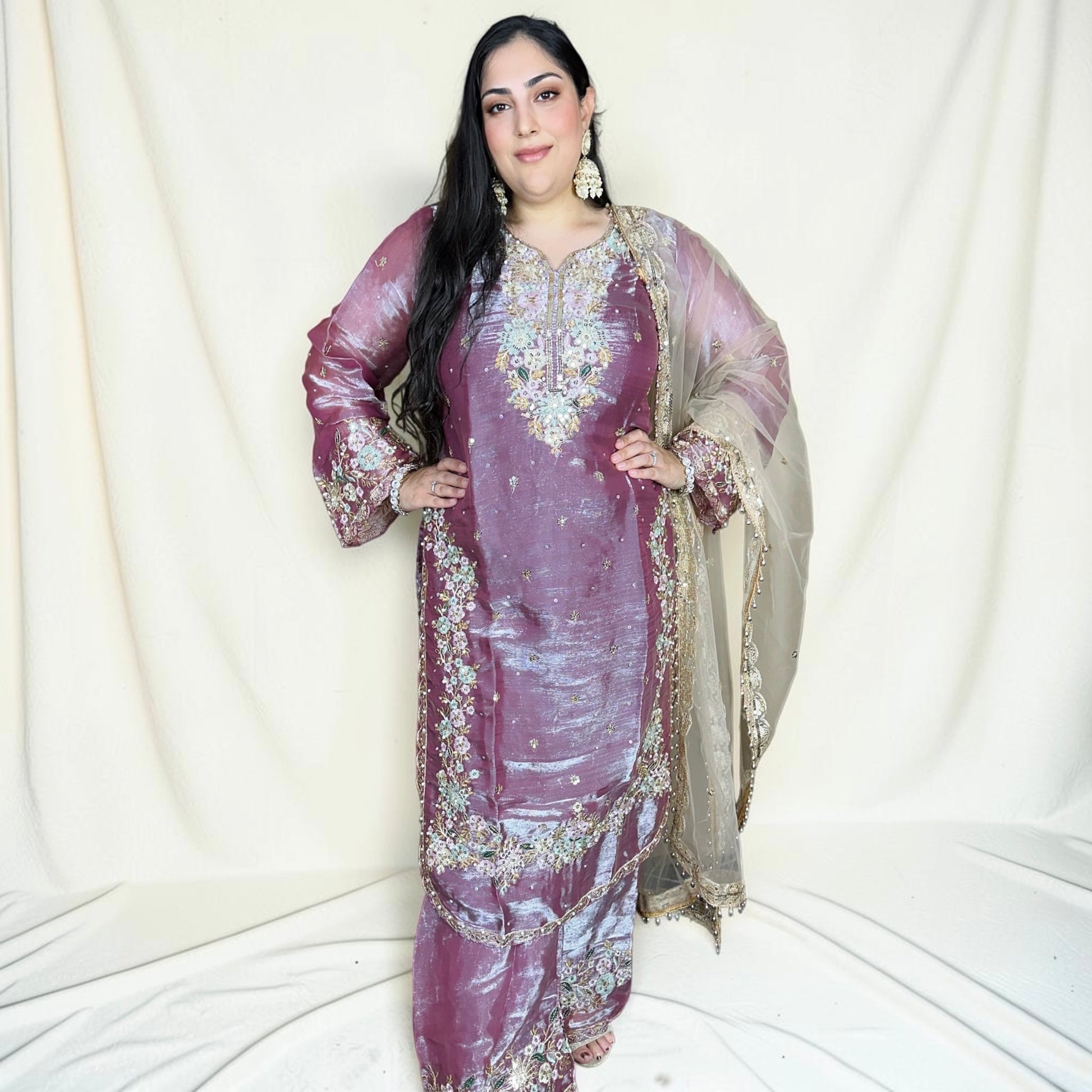 Phoolwari Pakistani Dress with Pant Palazzo – Variant 3