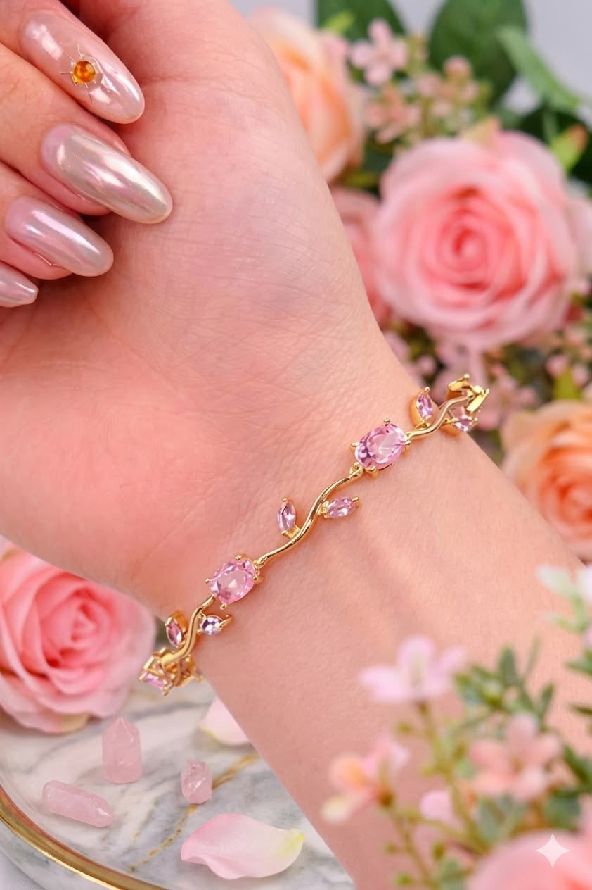 TRENDY PINK TULIP BRACELET🌷WITH FREE VELVET GIFT BOX