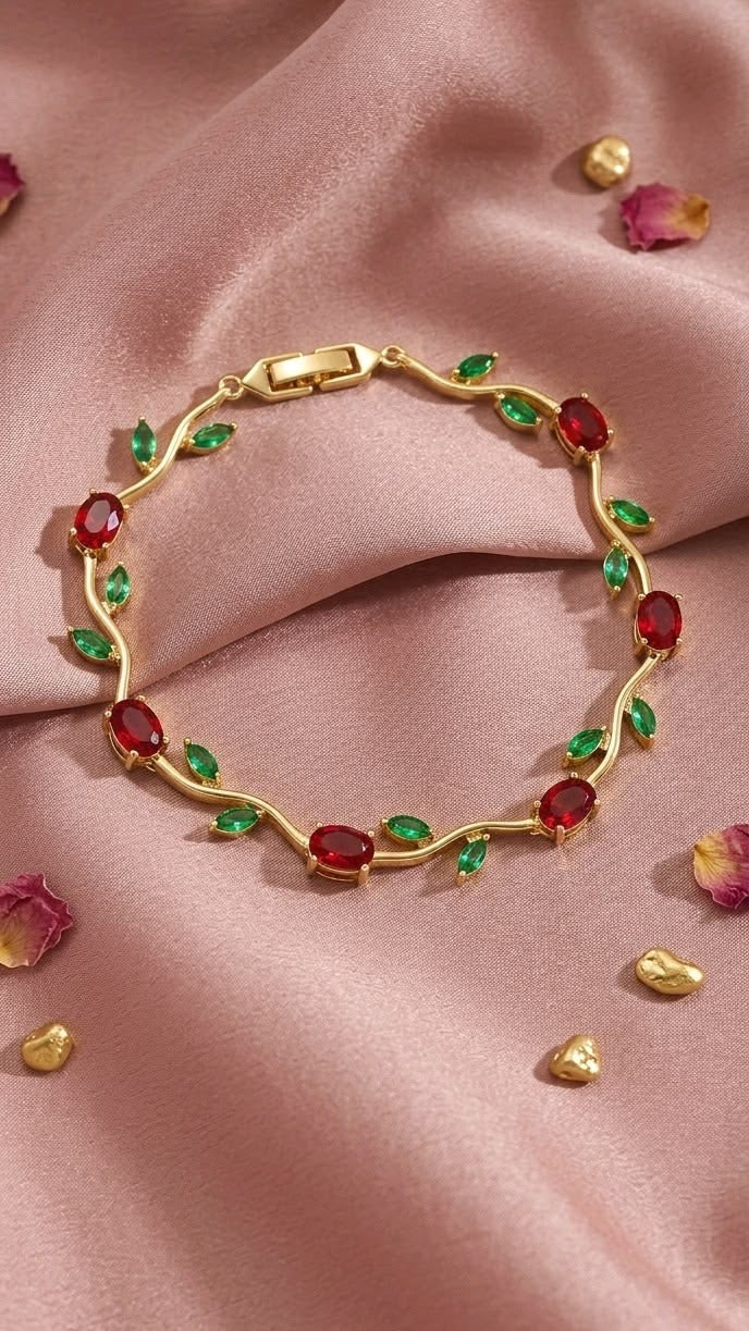 TRENDING TULIP BRACELET RED & GREEN🌷WITH FREE VELVET GIFT BOX😍