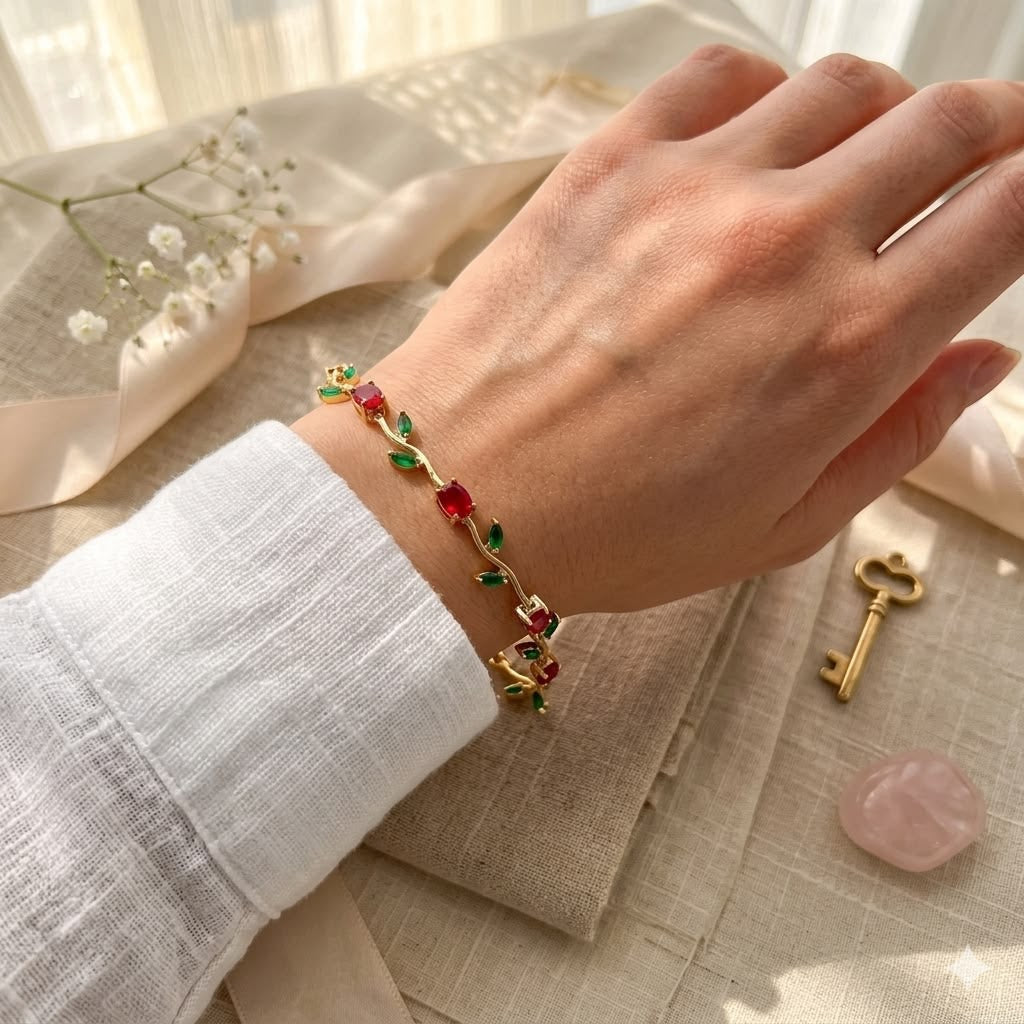 TRENDING TULIP BRACELET RED & GREEN🌷WITH FREE VELVET GIFT BOX😍