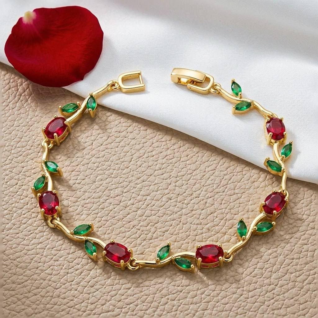 TRENDING TULIP BRACELET RED & GREEN🌷WITH FREE VELVET GIFT BOX😍