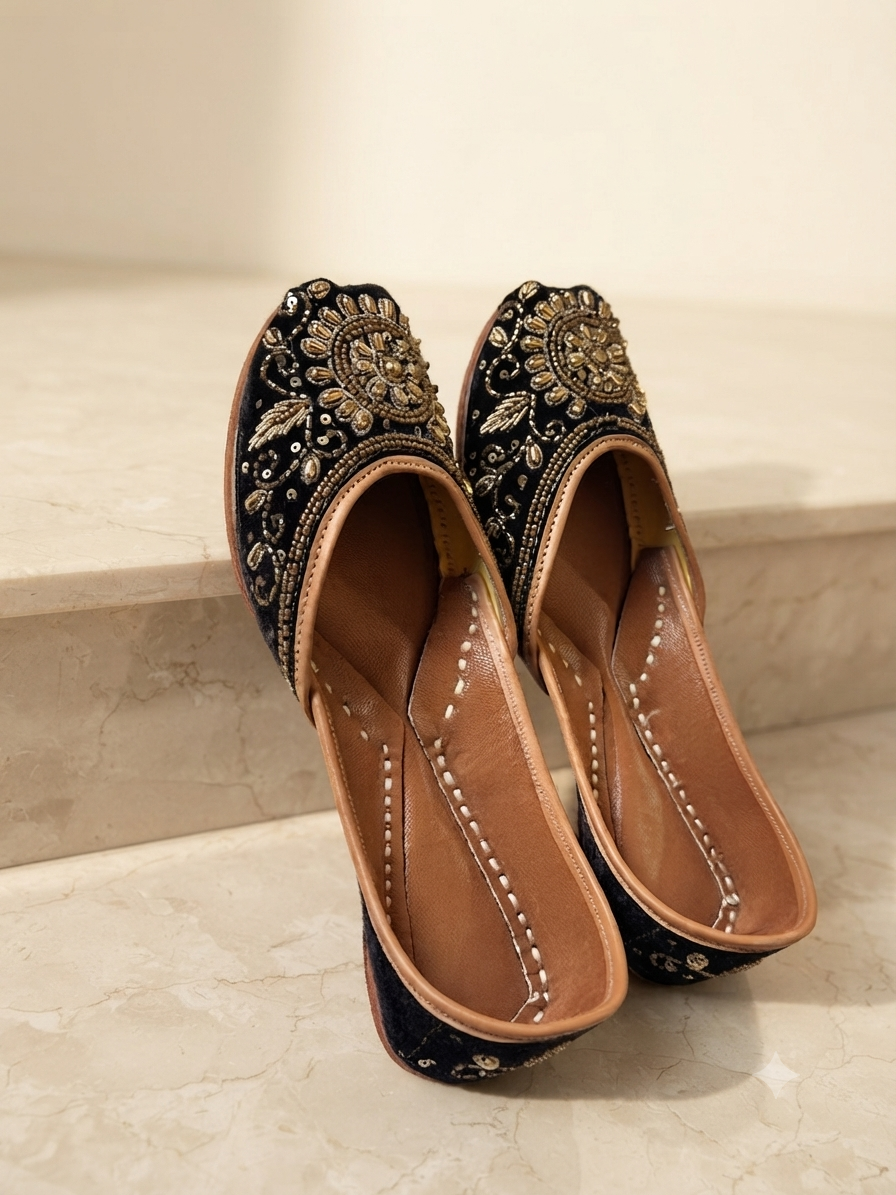 HANDCRAFTED PUNJABI JUTTI WITH SOFT AND COMFORTABLE CUSHIONING