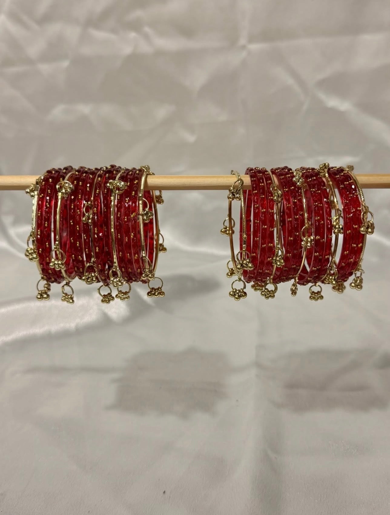 ❤️RUBY RED KASHMIRI GLASS BANGLES