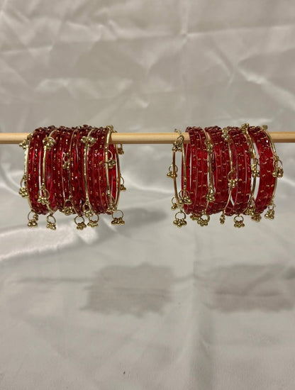 ❤️RUBY RED KASHMIRI GLASS BANGLES