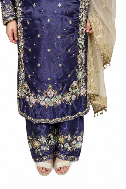 Phoolwari Pakistani Dress with Pent Palazzo