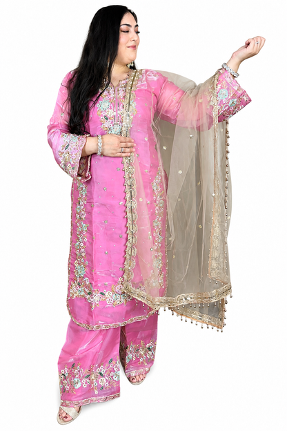 Phoolwari Pakistani Dress with Pent Palazzo