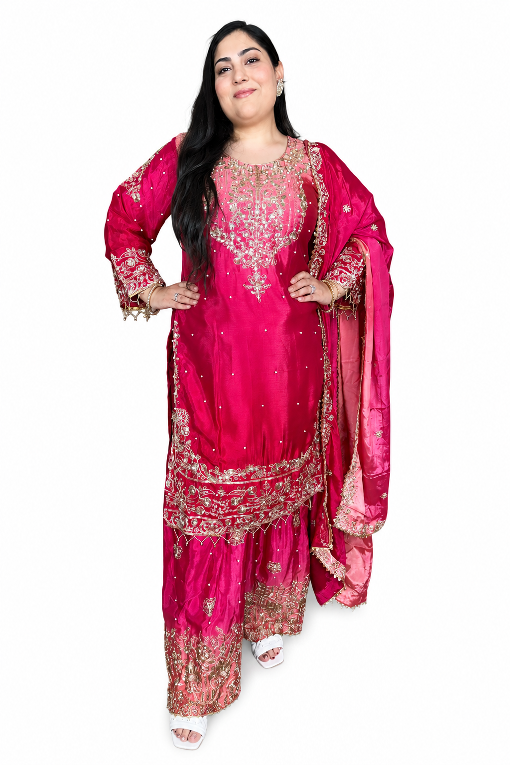 Mystic Heavy Chinon Tie-Dye Embroidered Suit Set