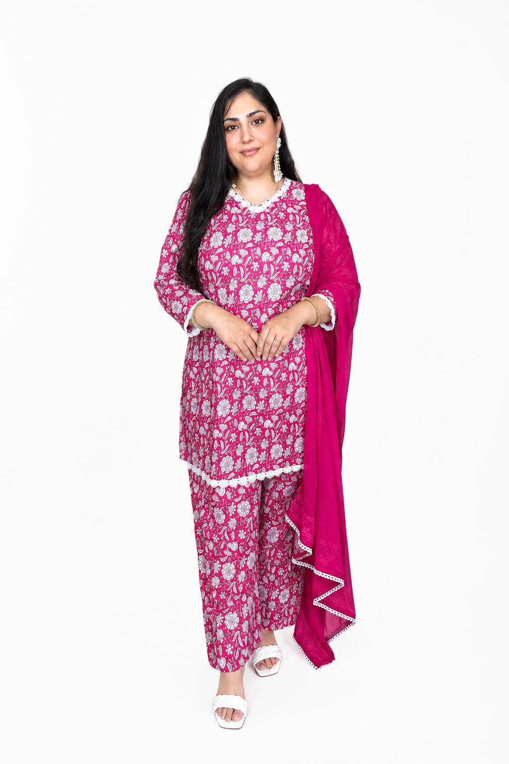 Gulbahar Designer Pink Cotton Farshi Suit