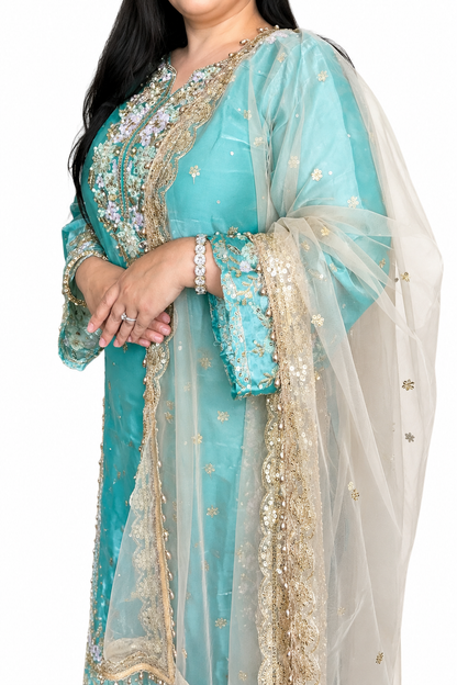 Phoolwari Pakistani Dress with Pent Palazzo