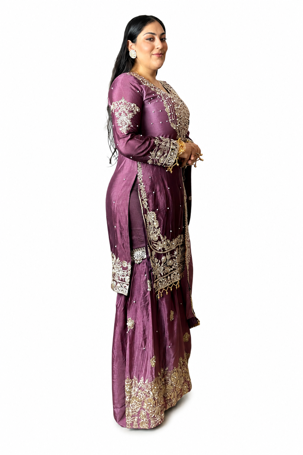 Mystic Heavy Chinon Tie-Dye Embroidered Suit Set