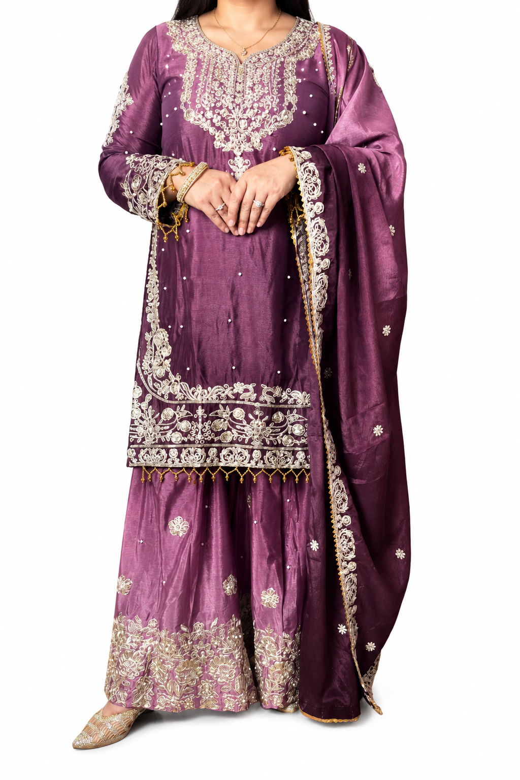 Mystic Heavy Chinon Tie-Dye Embroidered Suit Set