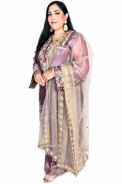 Phoolwari Pakistani Dress with Pent Palazzo
