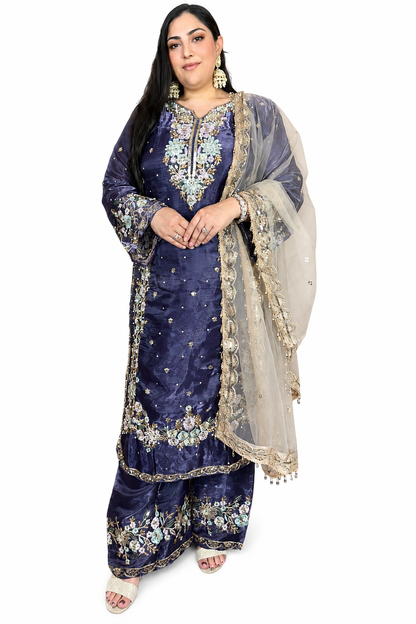 Phoolwari Pakistani Dress with Pent Palazzo