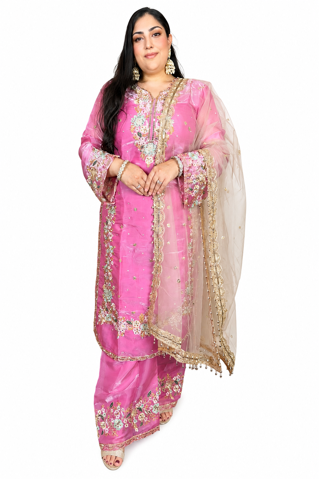 Phoolwari Pakistani Dress with Pent Palazzo
