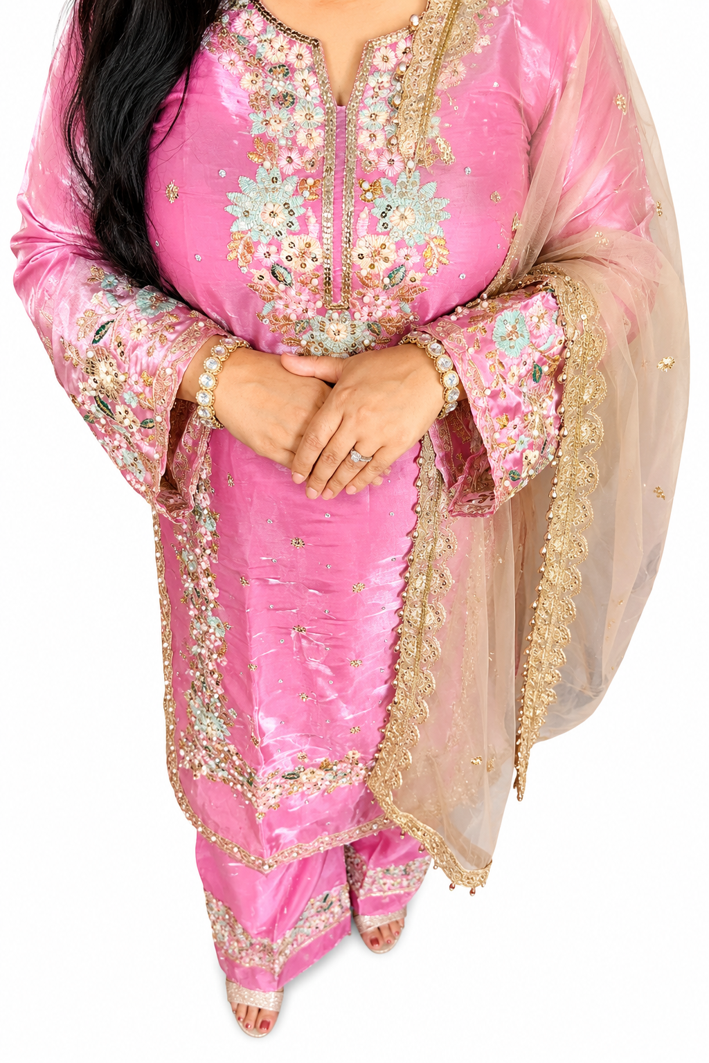 Phoolwari Pakistani Dress with Pent Palazzo