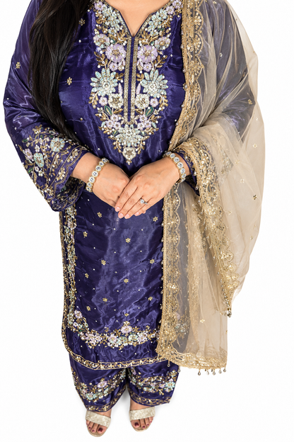 Phoolwari Pakistani Dress with Pent Palazzo